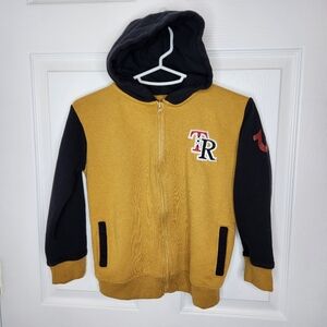 Kids True Religion Hood Zip Up Sweatshirt Yelloe And Black Size 7 Large